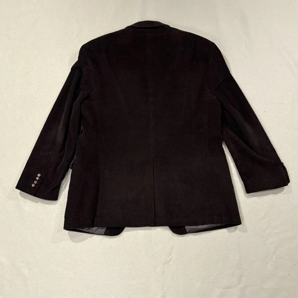 Lauren Ralph Lauren Blazer Mens 42‎ Brown Corduroy Collared Lined Pockets